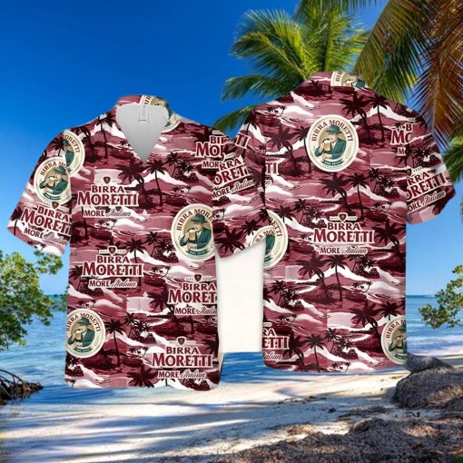 Birra Moretti Beer Island Pattern Hawaiian Shirt Beach Gift For Friend