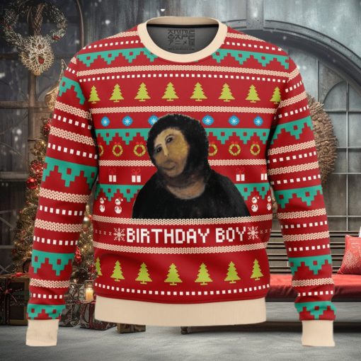 Birthday Boy Potato Jesus Ugly Christmas Sweater 3D Gift Christmas Funny