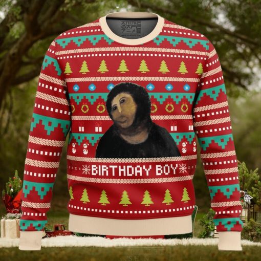 Birthday Boy Potato Jesus Ugly Christmas Sweater 3D Gift Christmas Funny