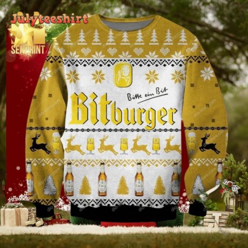 Bitburger Alcohol Knitted Ugly Christmas Sweater