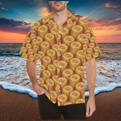 Bitcoin Pattern Print Design Hawaiian Shirt