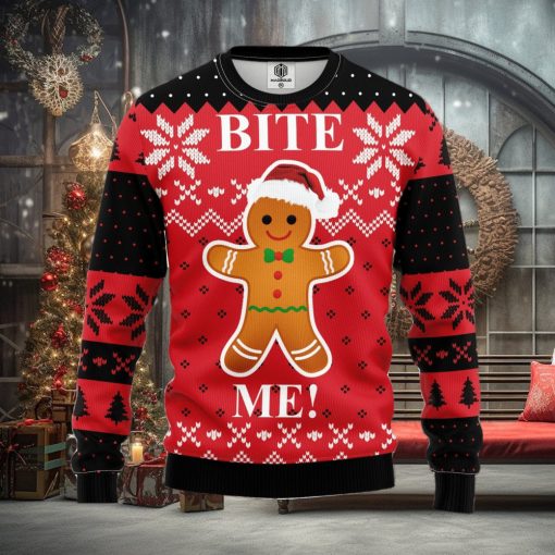 Bite Me Cookie Ugly Christmas Sweater For Men Women