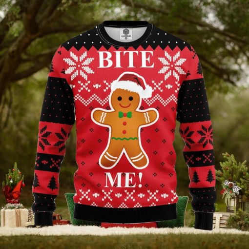 Bite Me Cookie Ugly Christmas Sweater For Men Women