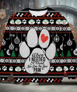 When I Need A Hand You Gave Me Your Paw Custom Name Christmas 3D Sweater