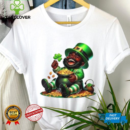 Black African American Leprechaun Gold Saint Patrick’s Day Shirt