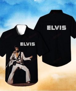 Black Aloha Elvis Presley Hawaiian Shirt Birthday Gift For Music Lovers