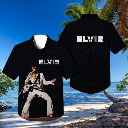 Black Aloha Elvis Presley Hawaiian Shirt Birthday Gift For Music Lovers