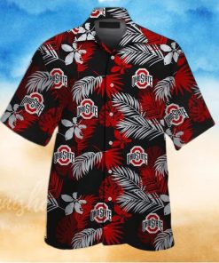 Black Aloha NCAA Ohio State Buckeyes Hawaiian Shirt Beach Gift For Friend
