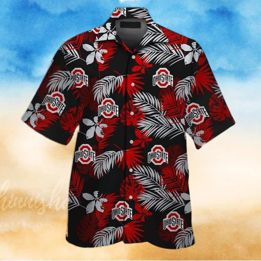 Black Aloha NCAA Ohio State Buckeyes Hawaiian Shirt Beach Gift For Friend Black Aloha NCAA Ohio State Buckeyes Hawaiian Shirt Beach Gift For Friend