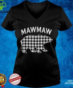 Black And White Buffalo Plaid Mawmaw Bear Christmas T Shirt