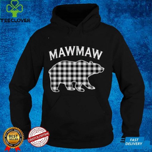 Black And White Buffalo Plaid Mawmaw Bear Christmas T Shirt