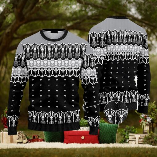 Black And White Skeleton Ugly Christmas 3D Sweater AOP