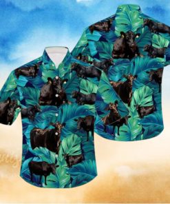 Black Angus Cow Hawaiian Shirt