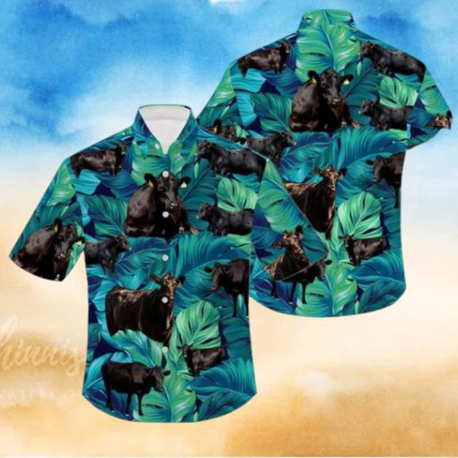 Black Angus Cow Hawaiian Shirt