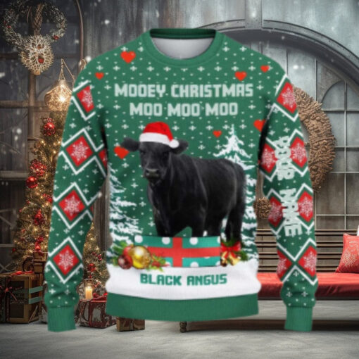 Black Angus Moo Moo Moo Ugly Sweater Xmas, Custom Cow Ugly Sweatshirt Gift For Farmer Cow Lover