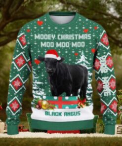 Black Angus Moo Moo Moo Ugly Sweater Xmas, Custom Cow Ugly Sweatshirt Gift For Farmer Cow Lover