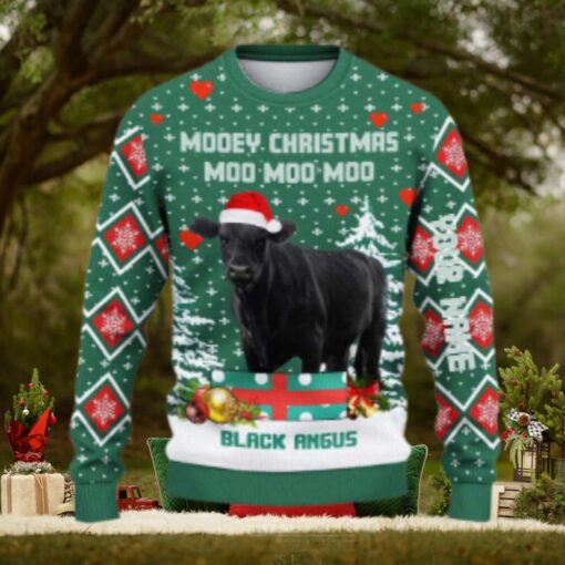 Black Angus Moo Moo Moo Ugly Sweater Xmas, Custom Cow Ugly Sweatshirt Gift For Farmer Cow Lover