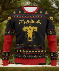Black Bull Logo Black Clover Manga Anime Knitted Ugly Sweater