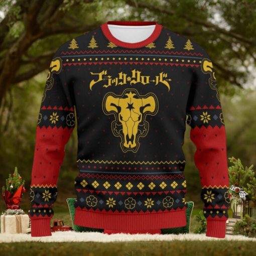 Black Bull Logo Black Clover Manga Anime Knitted Ugly Sweater