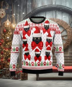 Black Cat Ball Ugly Christmas Sweaters 3D