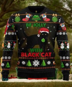 Black Cat Be Jolly Ugly Christmas Sweater Style Gift For Men And Women
