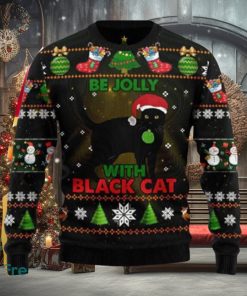 Black Cat Be Jolly Ugly Christmas Sweater Style Gift For Men And Women 1 Black Cat Be Jolly Ugly Christmas Sweater Style Gift For Men And Women