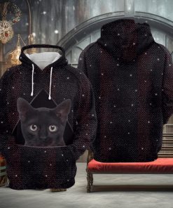 Black Cat Bling 3D Printed Hoodie