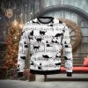 Black Cat Christmas Music Notes Ugly Christmas Sweaters 3D