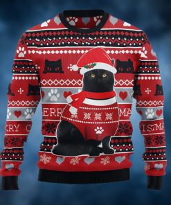 Black Cat Christmas Pattern Ugly Christmas Sweater