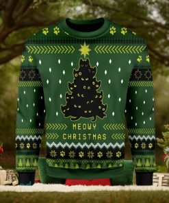 Black Cat Christmas Tree Ugly Christmas Sweater Xmas Gift Men And Women Christmas Sweater