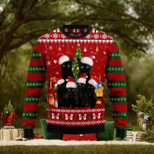 Black Cat Family Christmas Ugly Christmas Sweater