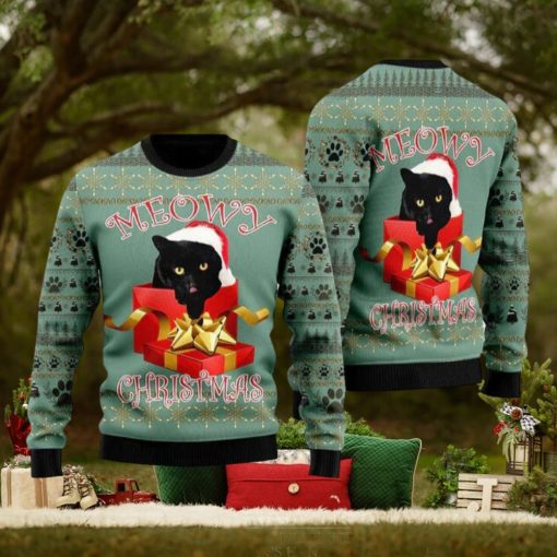 Black Cat Gift Ugly Christmas Sweater Funny Gift For Men And Women Family Holidays