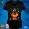 Black Cat Halloween And Merry Christmas Happy Hallothanksmas T Shirt