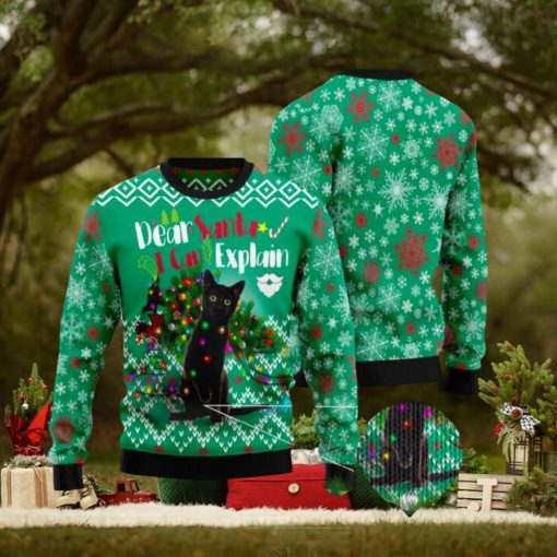 Black Cat I Can Explain Christmas Ugly Christmas Sweater Funny Gift For Men And Women Family Holidays