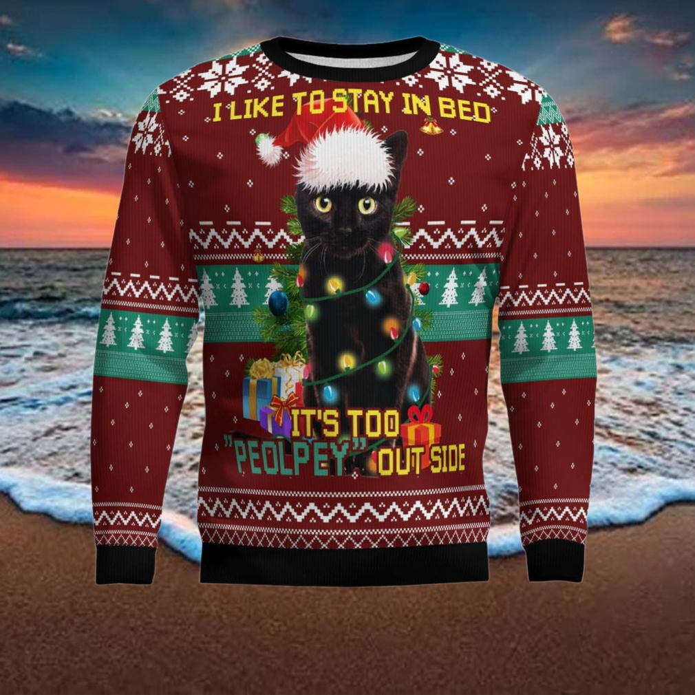 Black Cat Like Stay To In Bed Xmas Ugly Christmas Sweater Black Cat Like Stay To In Bed Xmas Ugly Christmas Sweater