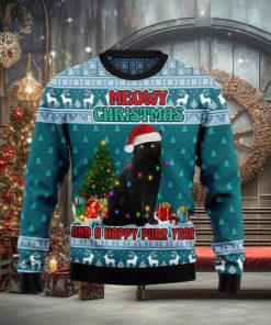 Black Cat Meomy Xmas And A Happy Purr Year Gift Ideas Sweater