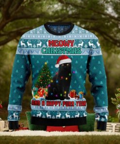 Black Cat Meomy Xmas And A Happy Purr Year Gift Ideas Sweater
