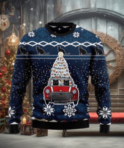 Black Cat Meowy Catmas Chirtmas Gifts Wool Ugly Knitted Xmas Sweater