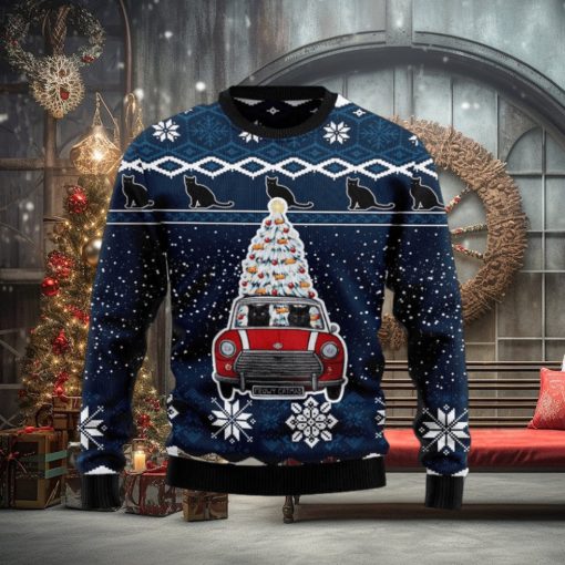 Black Cat Meowy Catmas Chirtmas Gifts Wool Ugly Knitted Xmas Sweater