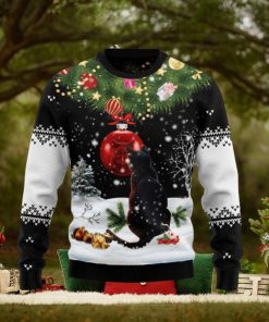 Black Cat Mirror 3D Holiday Knit Sweater