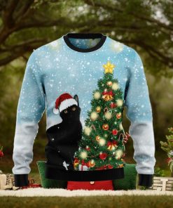 Black Cat Noel Tree Ugly Christmas Sweater Best Gift For Men And Women
