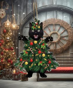 Black Cat Ornament for Christmas Tree