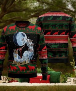 Black Cat Sleigh To Death Star Ugly Christmas Sweater