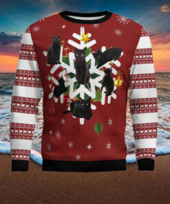 Black Cat Snowflake Ugly Christmas Sweater