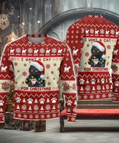 Black Cat Sweater Black Cat Christmas Cat Ugly Christmas Sweater Xmas Christmas Gift