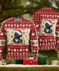 Black Cat Sweater Black Cat Christmas Cat Ugly Christmas Sweater Xmas Christmas Gift