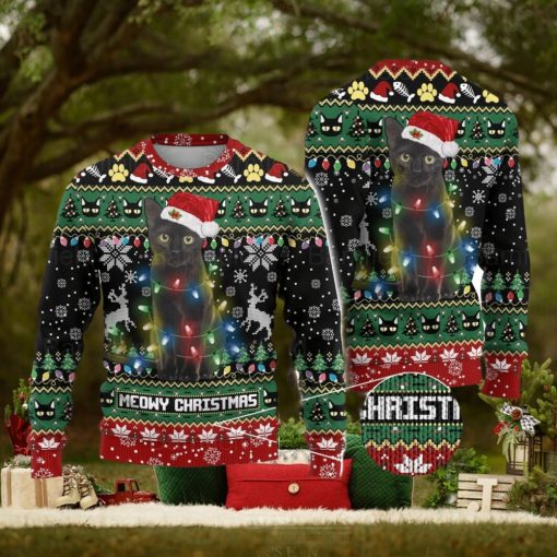Black Cat Ugly Christmas Sweater Men And Women Christmas Gift Sweater