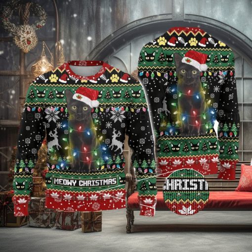 Black Cat Ugly Christmas Sweater Men And Women Christmas Gift Sweater