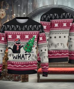 Black Cat What Sweater Black Cat Sweater Christmas Sweater Cat Lover
