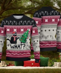Black Cat What Sweater Black Cat Sweater Christmas Sweater Cat Lover